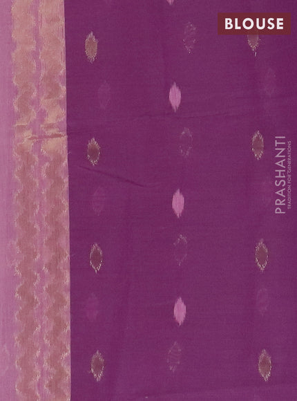 Jamdhani cotton saree pastel purple and purple with allover thread & zari woven buttas and jamdhani pallu
