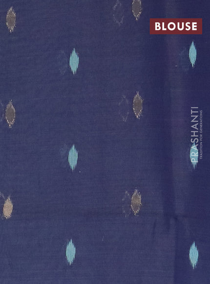 Jamdhani cotton saree teal green and navy blue with allover thread & zari woven buttas and jamdhani pallu