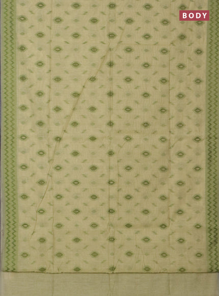 Jamdhani cotton saree pista green and green with allover thread & zari woven buttas and jamdhani pallu