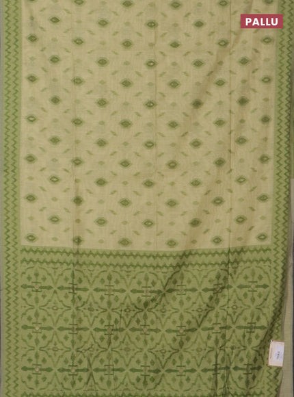 Jamdhani cotton saree pista green and green with allover thread & zari woven buttas and jamdhani pallu
