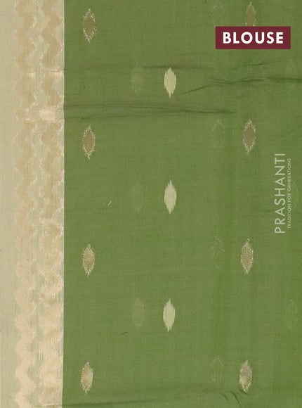 Jamdhani cotton saree pista green and green with allover thread & zari woven buttas and jamdhani pallu