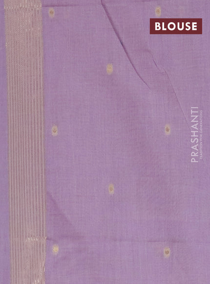 Jamdhani cotton saree pastel purple with thread & zari woven buttas and jamdhani pallu