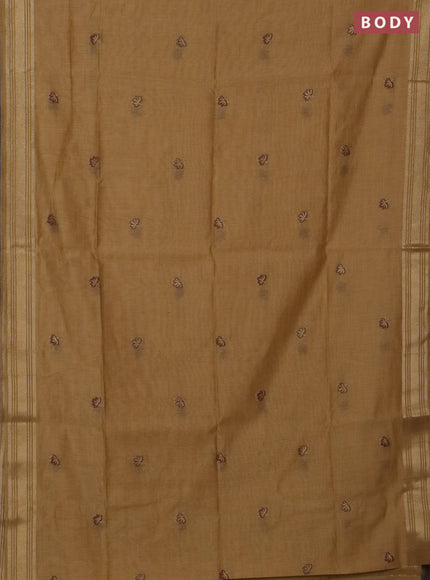 Jamdhani cotton saree sandal with thread & zari woven buttas and jamdhani pallu