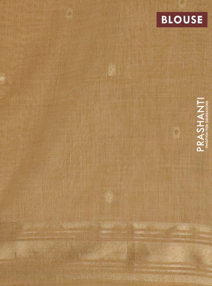 Jamdhani cotton saree sandal with thread & zari woven buttas and jamdhani pallu