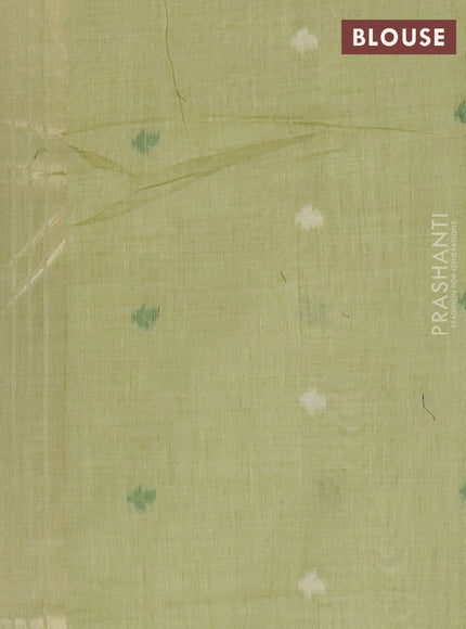 Jamdhani cotton saree pista green and green with thread woven buttas and jamdhani pallu