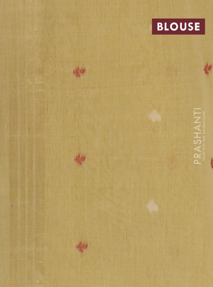 Jamdhani cotton saree sandal and beige with thread woven buttas and jamdhani pallu