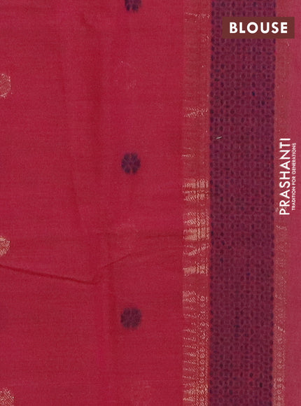 Jamdhani cotton saree peach pink and pink with thread woven buttas and jamdhani pallu