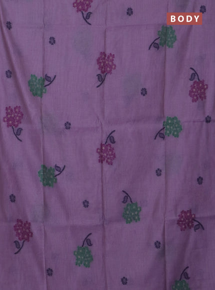 Jamdhani cotton saree lavender and purple with thread woven buttas and jamdhani pallu