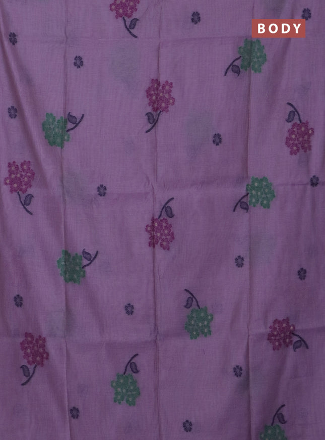 Jamdhani cotton saree lavender and purple with thread woven buttas and jamdhani pallu