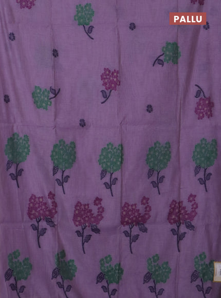 Jamdhani cotton saree lavender and purple with thread woven buttas and jamdhani pallu