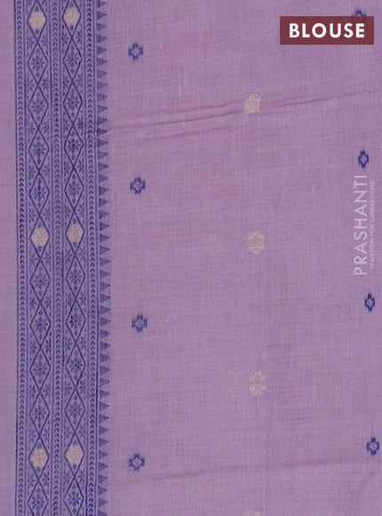 Jamdhani cotton saree lavender and navy blue with thread woven buttas and jamdhani pallu