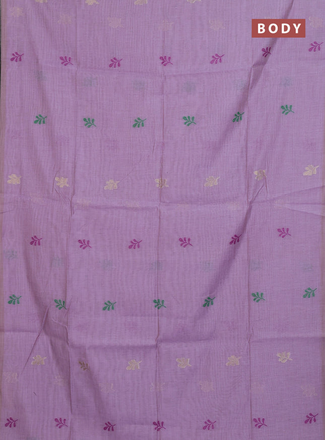 Jamdhani cotton saree lavender with thread woven buttas and jamdhani pallu