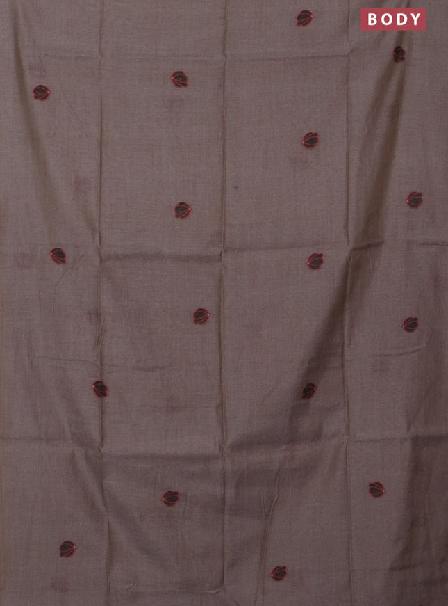 Jamdhani cotton saree grey shade and black with thread & zari woven buttas and jamdhani pallu