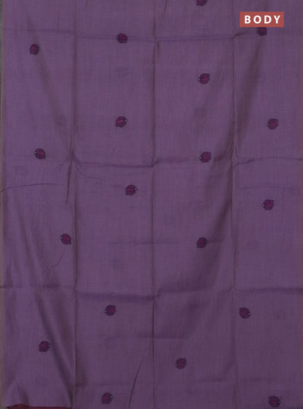 Jamdhani cotton saree pastel purple and purple with thread & zari woven buttas and jamdhani pallu