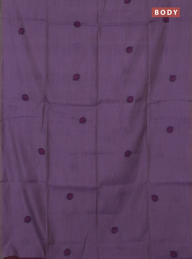 Jamdhani cotton saree pastel purple and purple with thread & zari woven buttas and jamdhani pallu