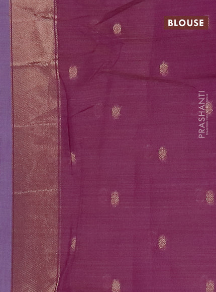 Jamdhani cotton saree pastel purple and purple with thread & zari woven buttas and jamdhani pallu
