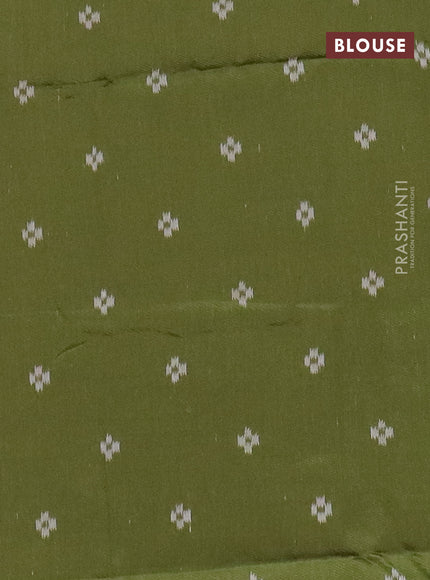 Jamdhani cotton saree beige and mehendi green with allover thread weaves and jamdhani pallu