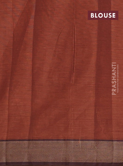 Chirala cotton saree rustic orange and brown with butta prints and printed woven border