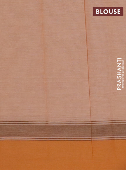 Chirala cotton saree beige and orange with butta prints and printed border