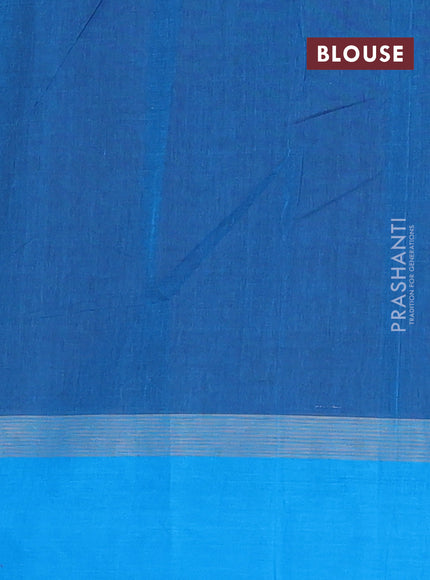 Chirala cotton saree navy blue and teal blue with allover butta prints and printed border