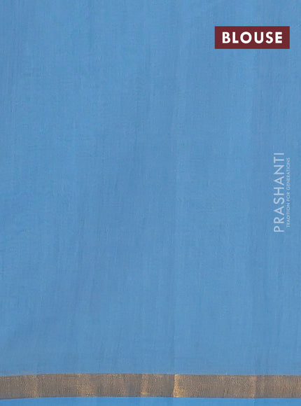 Chirala cotton saree light blue with butta prints and printed border