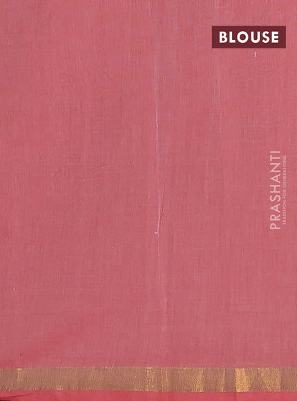 Chirala cotton saree peach pink with butta prints and printed border