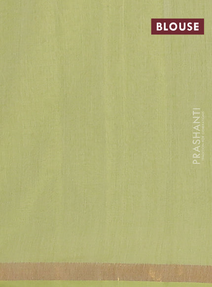 Chirala cotton saree light green with butta prints and printed border