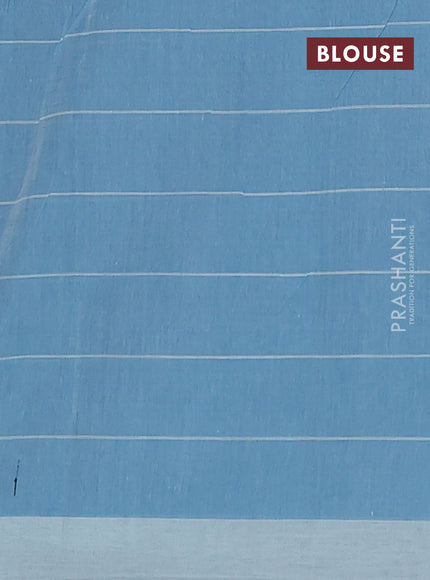 Chirala cotton saree teal blue and blue shade with allover prints and printed border