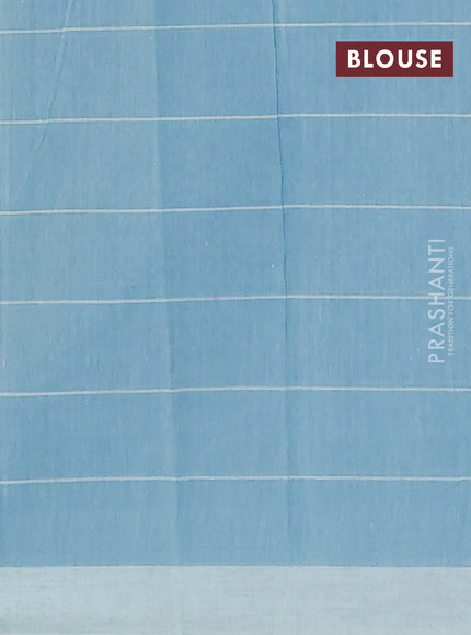 Chirala cotton saree blue and teal blue with allover elephant butta prints and printed border