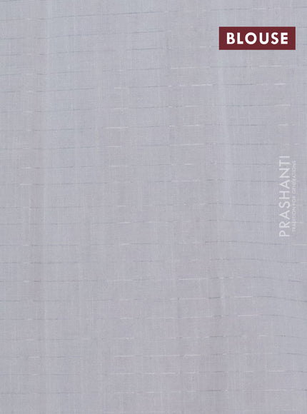 Chirala cotton saree off white and light blue with allover silver zari stripe & butta prints and long printed border