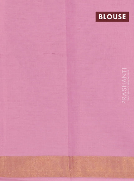 Chirala cotton saree light pink with allover kalamkari prints and printed zari border
