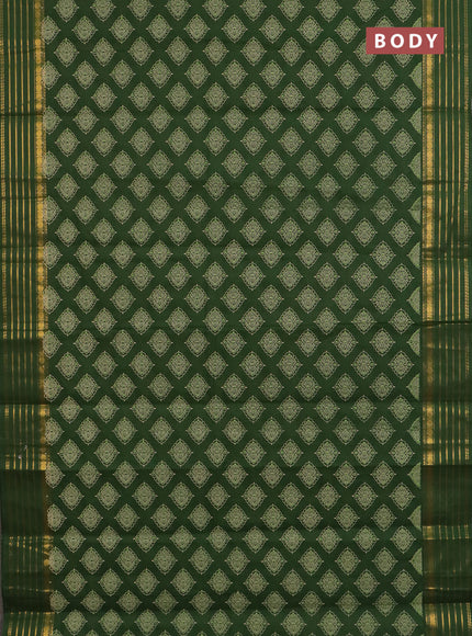 Chirala cotton saree green with allover butta prints and zari woven border