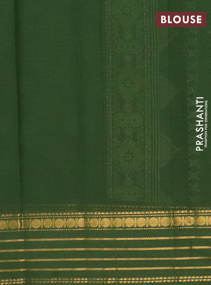 Chirala cotton saree green with allover butta prints and zari woven border