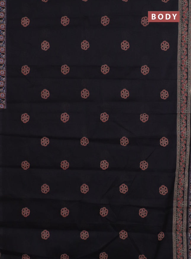 Chirala cotton saree black with butta prints and printed zari border