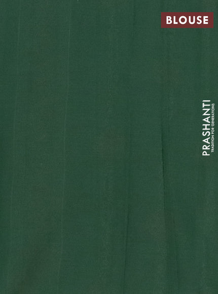 Chirala cotton saree bottle green with butta prints and printed zari border