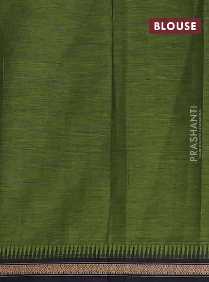Chirala cotton saree green shade and black with butta prints and long printed border