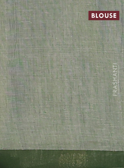 Chirala cotton saree off white and green with allover prints and printed border