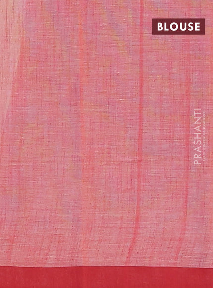 Chirala cotton saree off white and red with allover prints and printed border