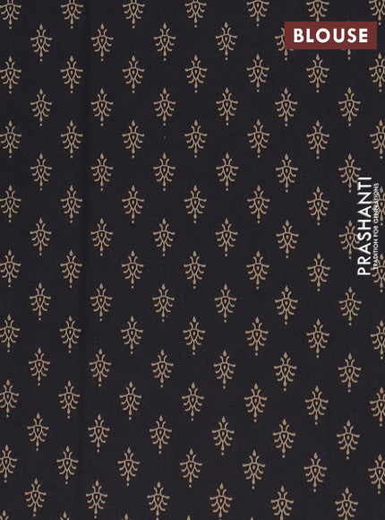Chirala cotton saree chikku shade and black with butta prints and printed border