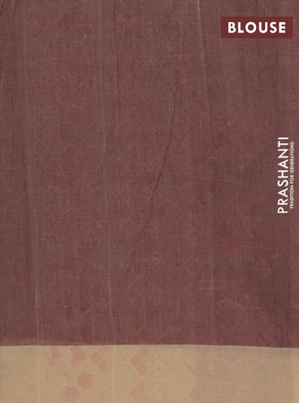 Chirala cotton saree maroon and sandal with geometric butta prints and printed border