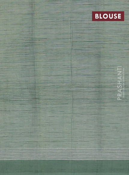 Chirala cotton saree pastel green and green with allover butta prints and long floral printed border