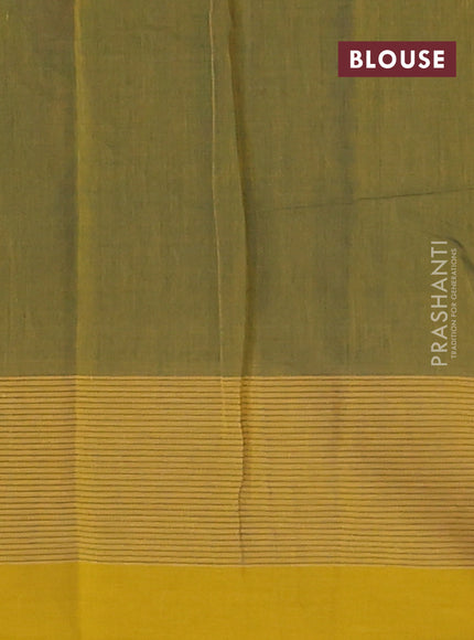 Chirala cotton saree peacock blue and mustard yellow with floral butta prints and long printed border