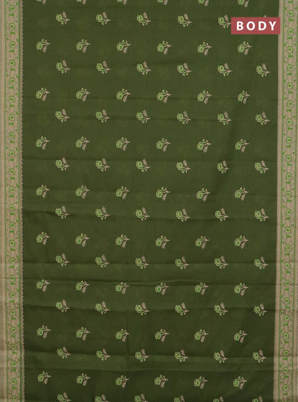 Chirala cotton saree sap green and pastel green with floral butta prints and printed border