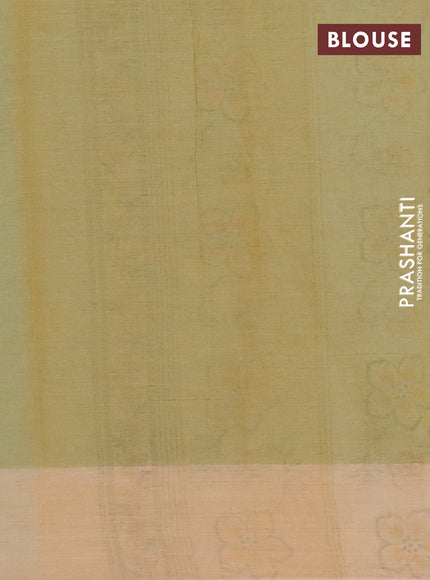 Chirala cotton saree teal green shade with allover prints and printed border