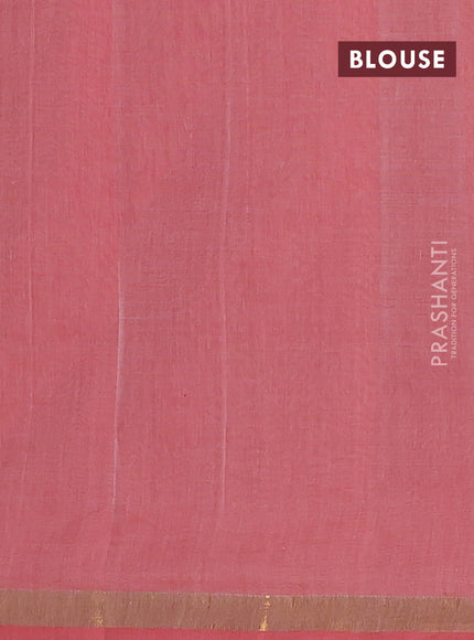 Chirala cotton saree peach shade with allover prints and long printed zari border