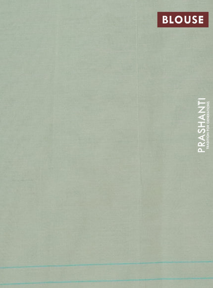 Chirala cotton saree teal green with butta prints and long printed border