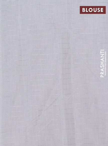 Chirala cotton saree off white and teal green with allover zari stripe & annam butta prints and printed border