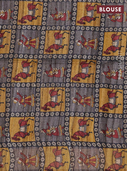Pure dupion silk saree dark mustard and multi colour with plain body and concept printed pallu