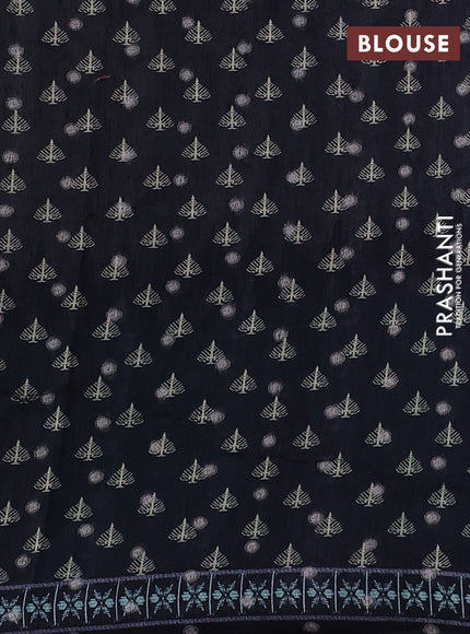 Matka tussar saree beige and teal green with allover thread buttas & butta prints and long temple design printed border