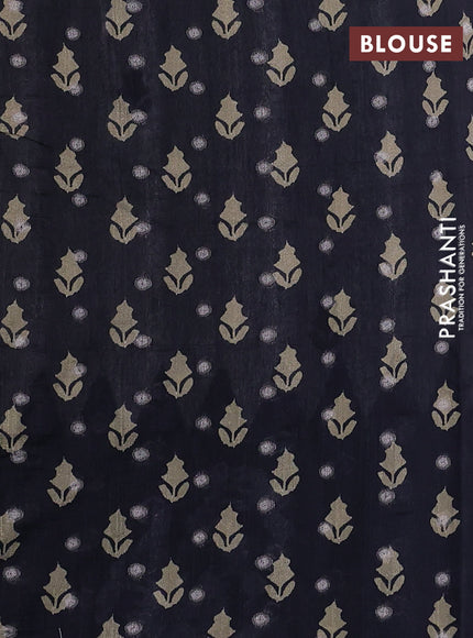 Matka tussar saree beige and mustard yellow with allover thread buttas & butta prints and long temple design printed border